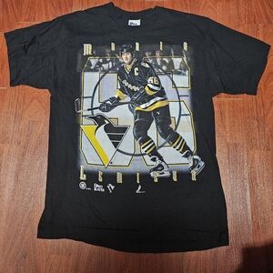 Black Mario Lemieux Pro Player Graphic T-Shirt